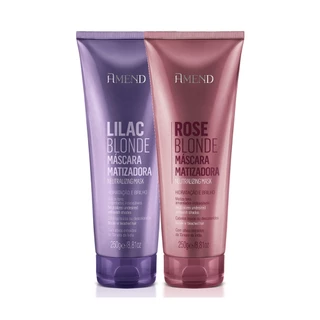 Kit Matizadores Lilac Rose Cabelos Loiros Descoloridos Amend