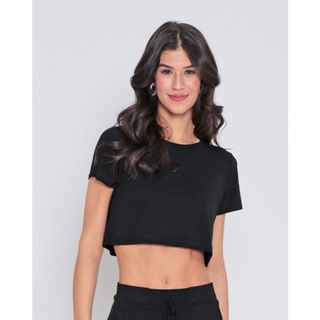 Blusa Cropped Feminina Preta