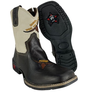 Bota Country Infantil Para Rodeio Aragoni Em Couro Confortável