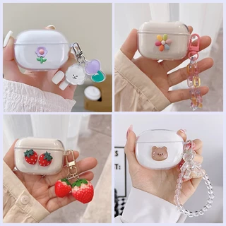 Para QCY T20/Ailypods/HT03/T13 ANC/HT05/MeloBuds Capa De Pulseira De Cartoon Silicone Transparente Fone De Ouvido