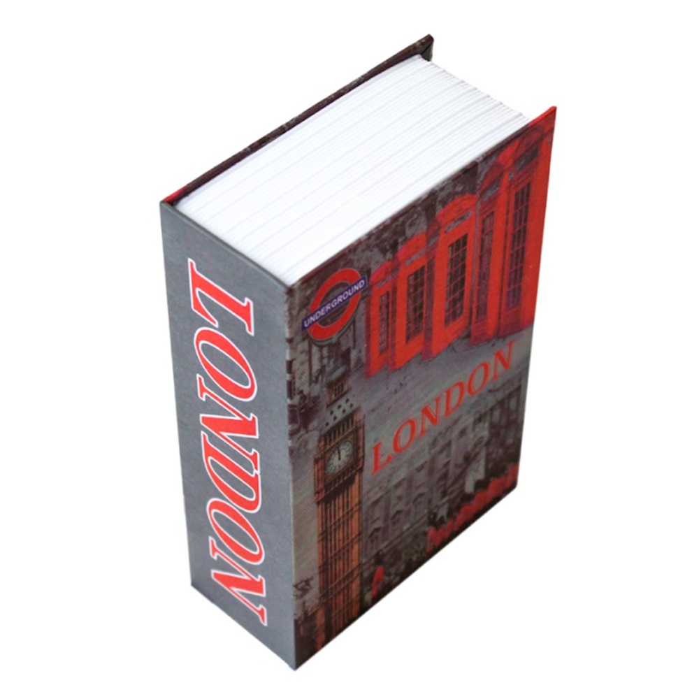 Cofre Livro Portátil Dicionário Camuflado Chave Porta Joias