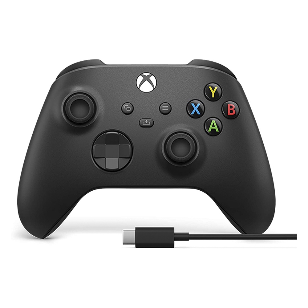 Controle Xbox Series X/S Carbon Black sem fio + Cabo USB-C