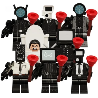 Alto-Falante TV Pessoas Monitorar Homem Higiênico Skibidi Série De Jogos De Anime Bloco De Construção Figura Brinquedos Kids Gift