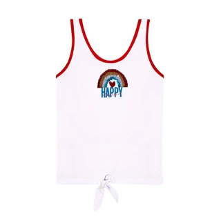Regata Feminina Infantil Estampa Happiness Polo Wear Branco