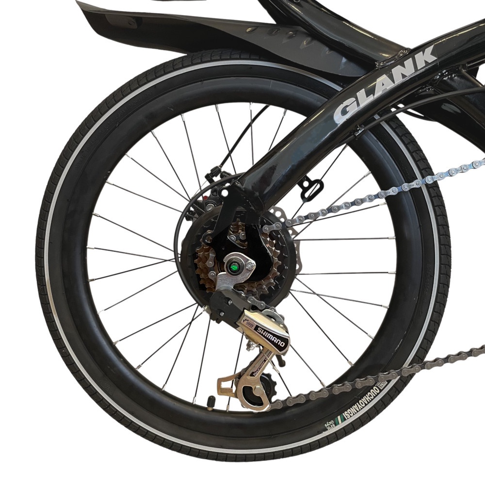Bicicleta Dobrável Aro 20'' Suspensão Full - Câmbio Shimano 7v - Freio Disco - Glank Cargo