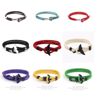 Pura Mão Kitting Tartaruga Tecida À Pulseira De Cauda De Tubarão Para Homens Pulseiras De Várias Camadas Masculinas Jóias