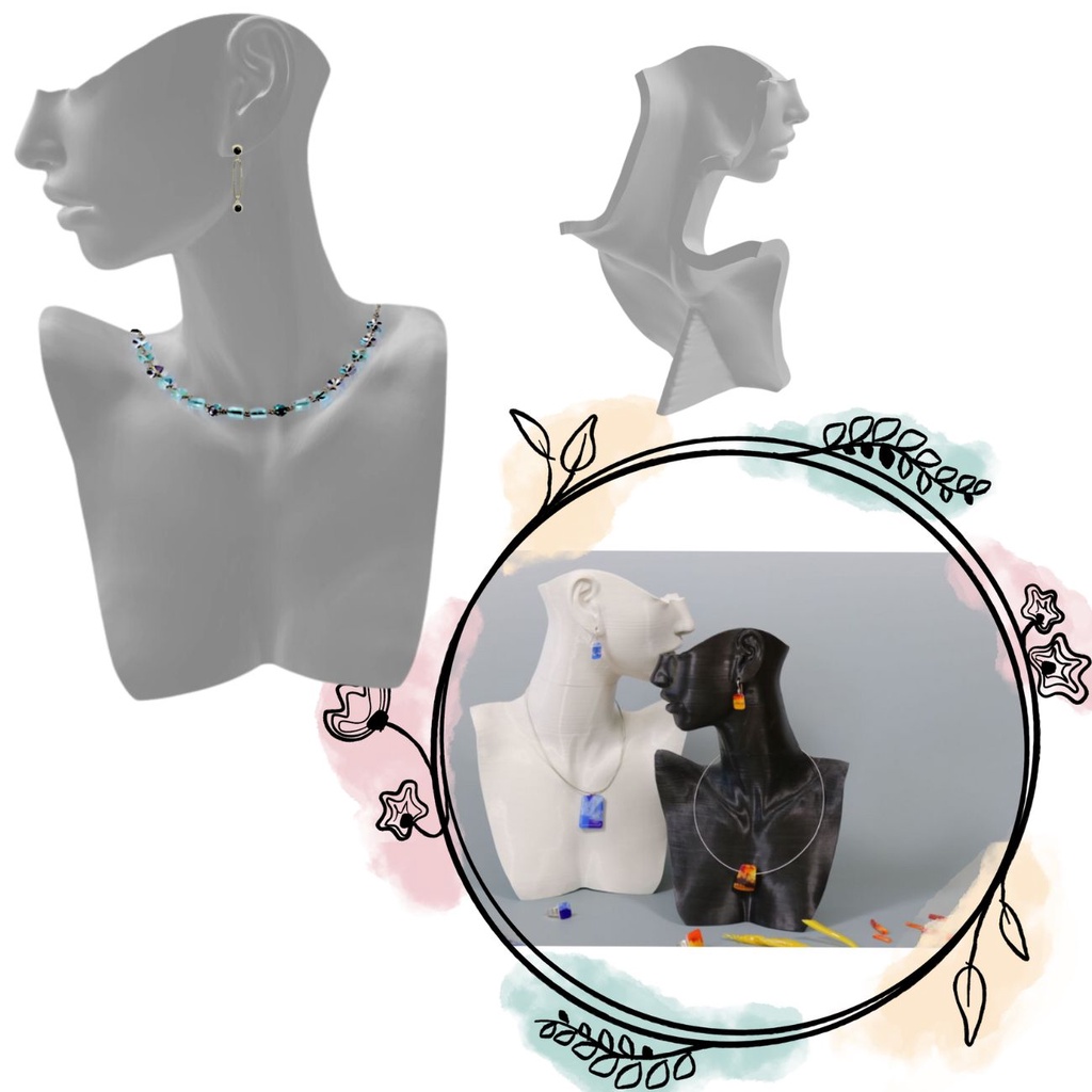 Busto Expositor Semi Joias Manequim Colar Brinco Bijuteria