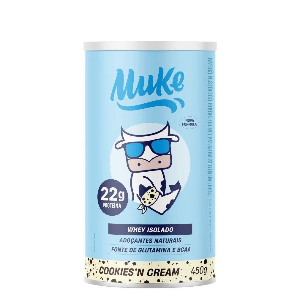 Muke Whey Isolado Sabor Cookies’n Cream 450g Mais Mu