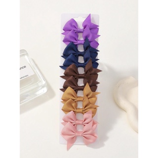 10Pcs/set Grosgrain Ribbon Bowknot Clipes De Cabelo Para Meninas Grampos Colorful Hairpin Headwear Kids Acessórios