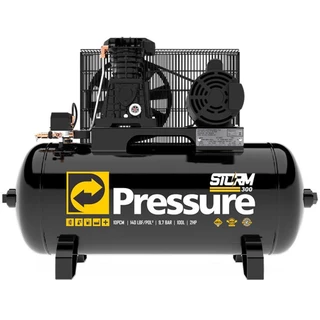 Compressor de Ar 10 Pés 2HP 100 Litros 110/220V Monofásico Borracharia Oficina Marcenaria - Pressure