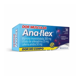 Ana flex c/30 comprimidos para dor muscular e corpo (igual dorflex)