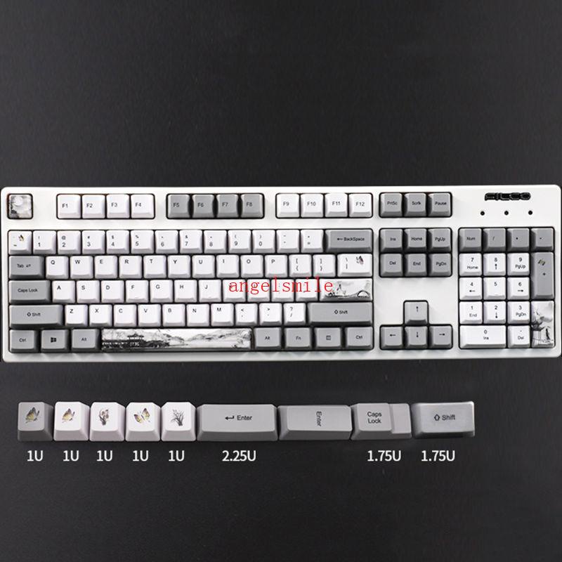 Lua 113 Para Chave De Tinta Paisagem Keycap PBT Teclado Mecânico De Dye ...