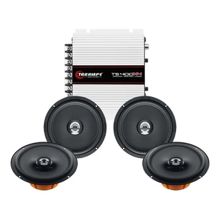 Kit 4 Alto Falantes 6  Hertz Coaxial DCX165.3 120w + Módulo Taramps TS400x4 em Oferta na Shopee