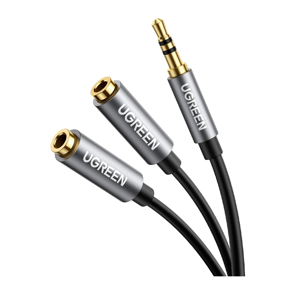 Cabo de Áudio Ugreen Av123 3.5mm Macho para 2 Fêmea 20cm