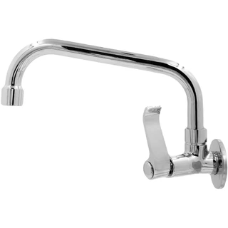 Torneira de Metal Inox de Parede 1/2" Reta Baixa Bica Móvel ¼ Volta Lavatório Banheiro Cozinha 5045C