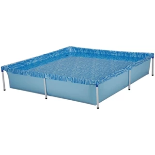 Piscina Estrutural Armação Retangular Infantil 1500L PVC Mor em Oferta na Shopee