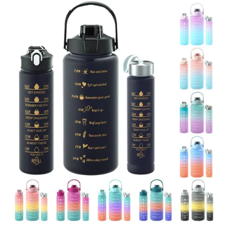 Kit Perfeito de Garrafa Água Galão 2l Squeeze Motivacional com Adesivos Kit com 3 ou Unidade
