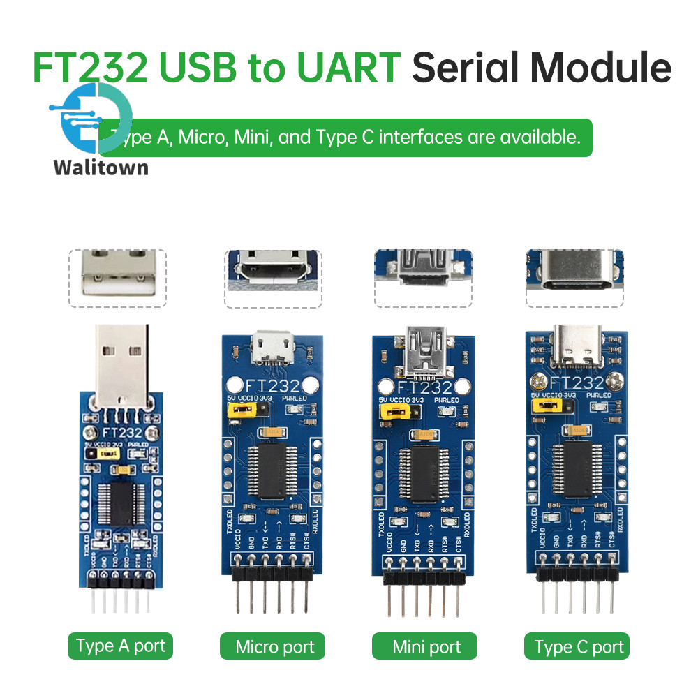 Módulo De Comunicação Serial USB Para TTL FT232 Placa Azul Com Chip ...