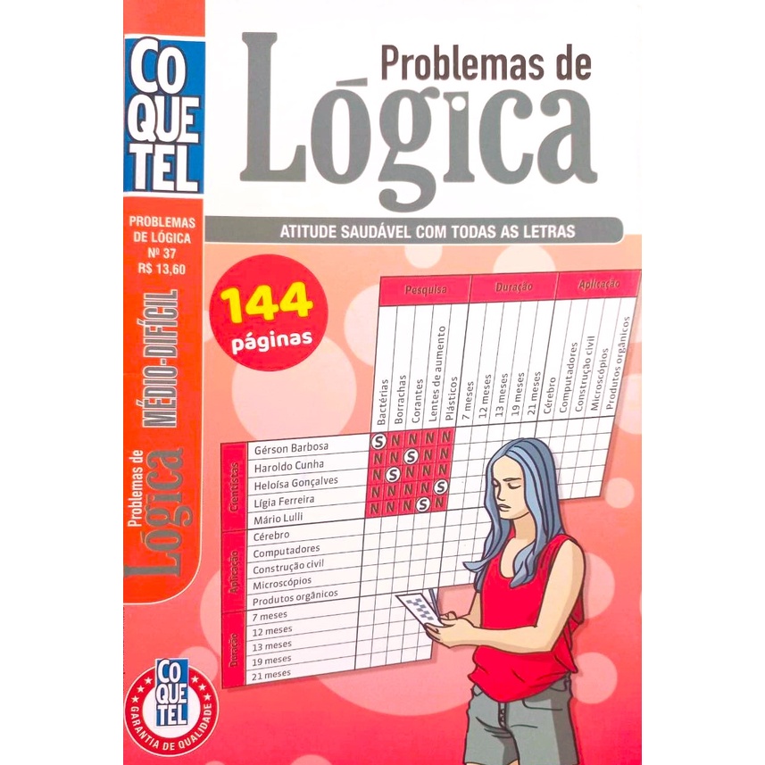 Kit 4 Livros Coquetel Desafios de Lógica Com Página Branca