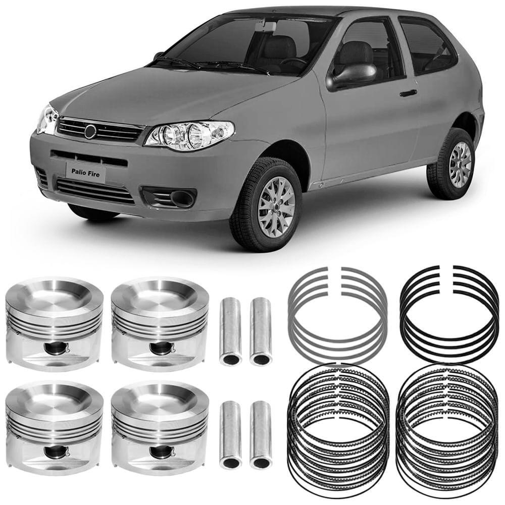 Kit Pistão Anel STD Fiat Palio 1.0 2007 a 2011 Flex Metal Leve