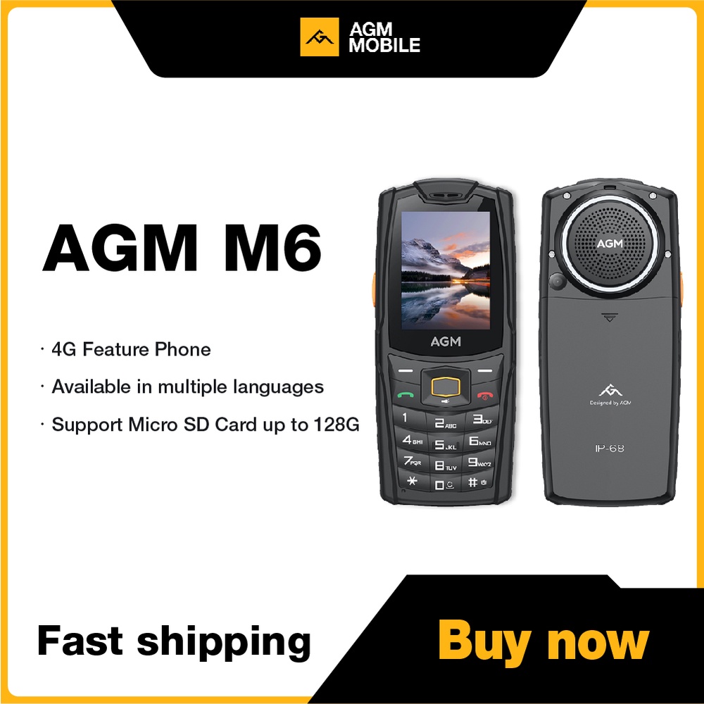 RunGee AGM M6 4G IP68 Push-Button Phones Teclado Telefone 2500mAh ...