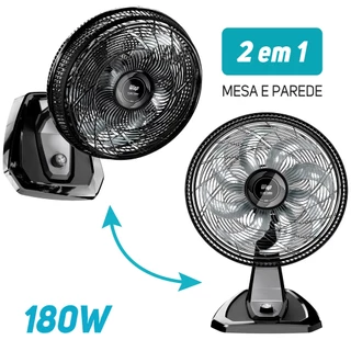 Ventilador Silencioso Mesa Parede Flow Turbo 180w 8 Pás 3 Velocidade Wap