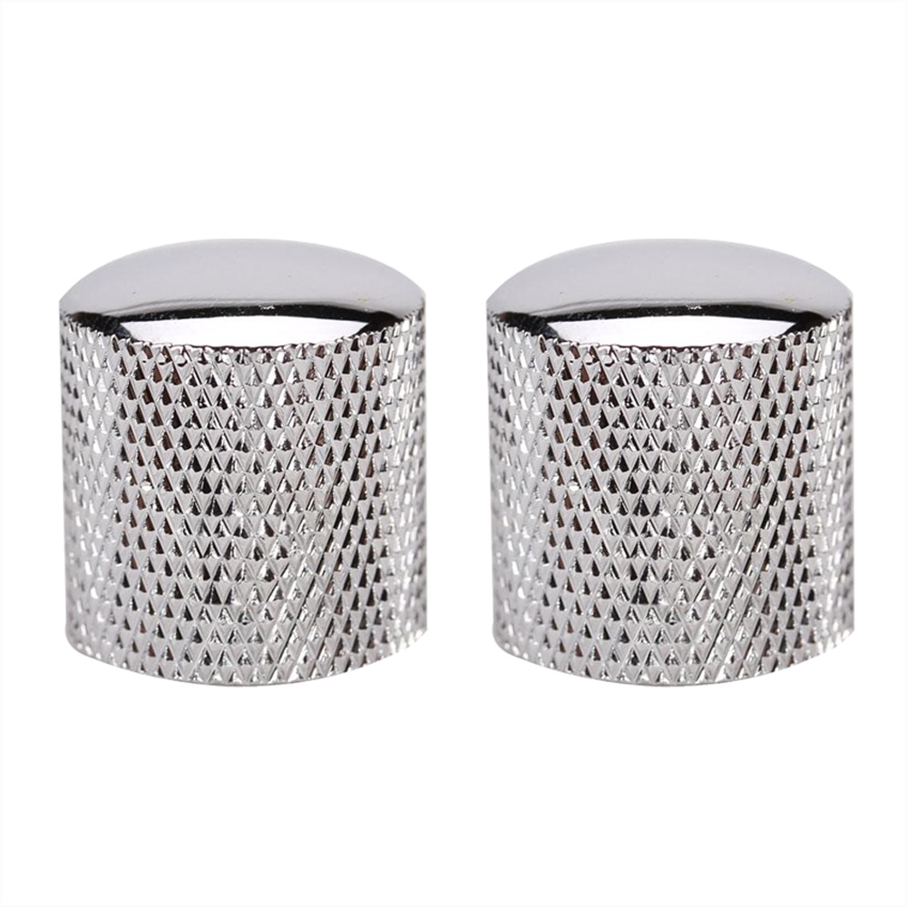 Kit 02 Knob Metal De Pressao Cromado Para Guitarra Baixo GN