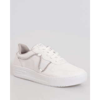 Tênis Feminino Flatform Via Marte Strass Branco