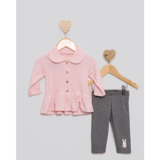 Conjunto Bebê Casaco Soft E Moletom Rosa