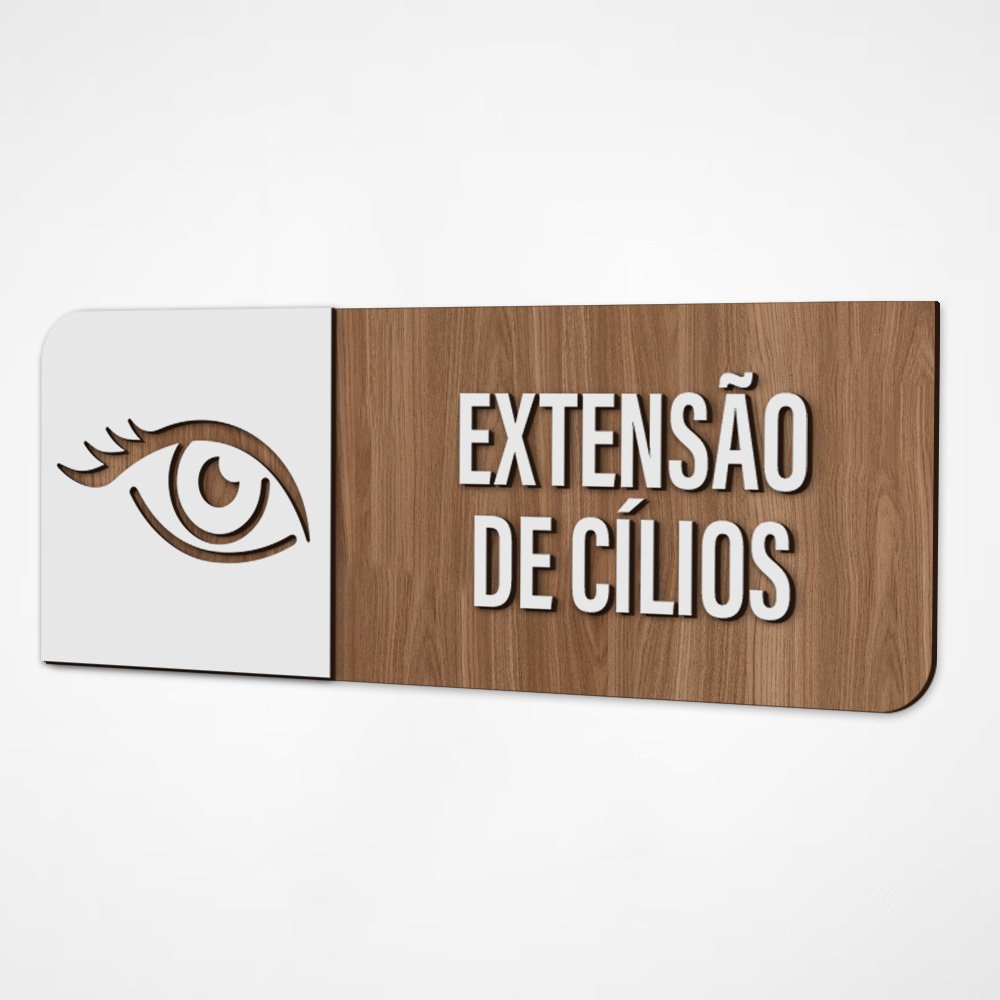 Placa Sinalização Indicativa Extensão de Cílios