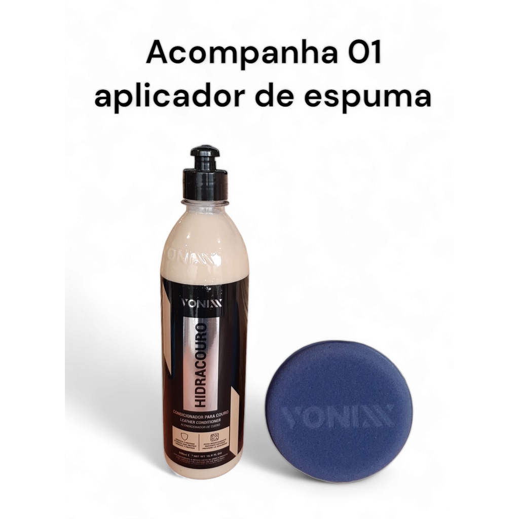 Hidratante de Couro Vonixx Hidracouro Creme 500ml - Acompanha Aplicador de Espuma