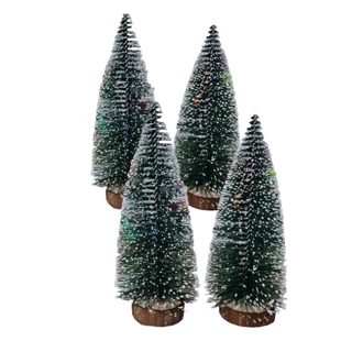 Mini Árvore verde e branca de Natal pinheirinho Decoração Natalina Madeira Enfeite de Natal 20cm