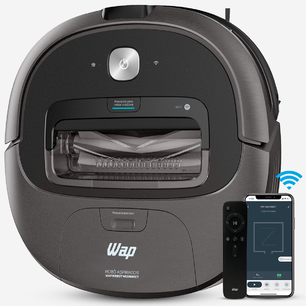 Robô Aspirador De Pó Wap Robot Wconnect Wifi Alexa E Google