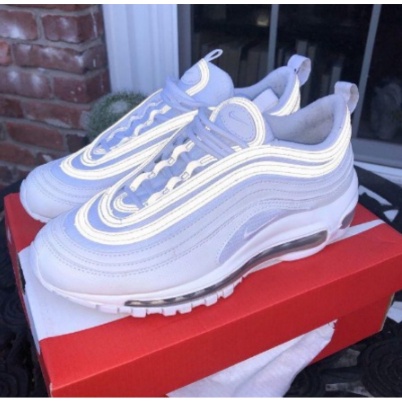 Tênis Triple White Refletivo Masculino NIKE AIR Max 97 Noventa & Sete Cano Baixo Casual 97 - Promoção