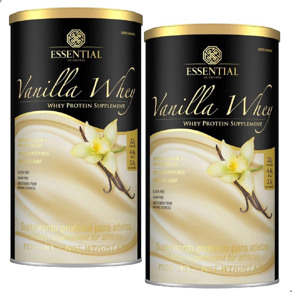 Kit 2 Whey Protein Vanilla 450g Essential Nutrition