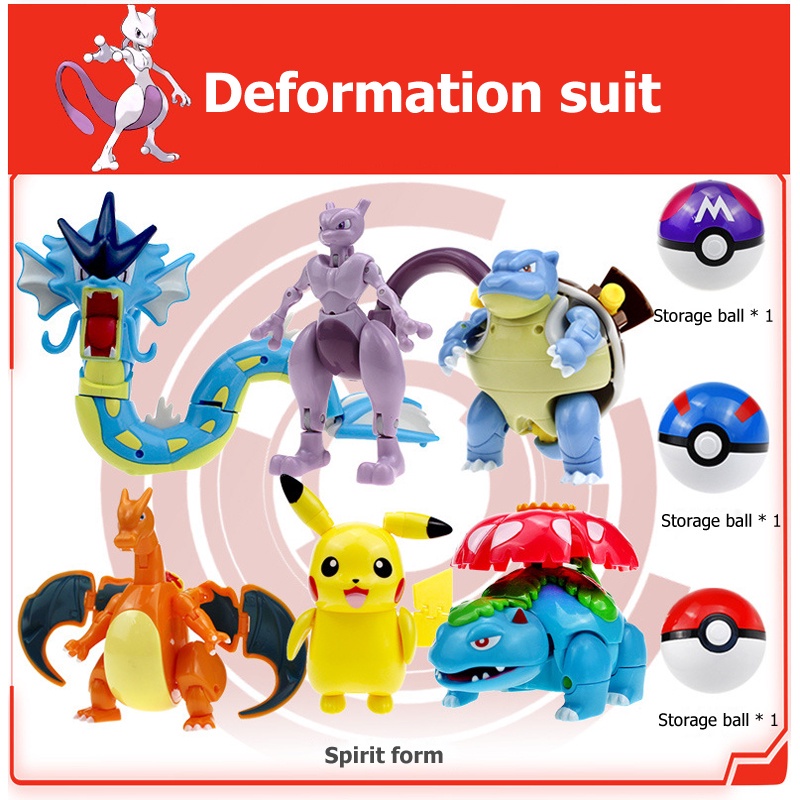 1pcs Brinquedos Pokemon de transformação Figuras De Pokemon Caixa De Anime  Figura Pikachu Bolso Monstro Brinquedo - Escorrega o Preço