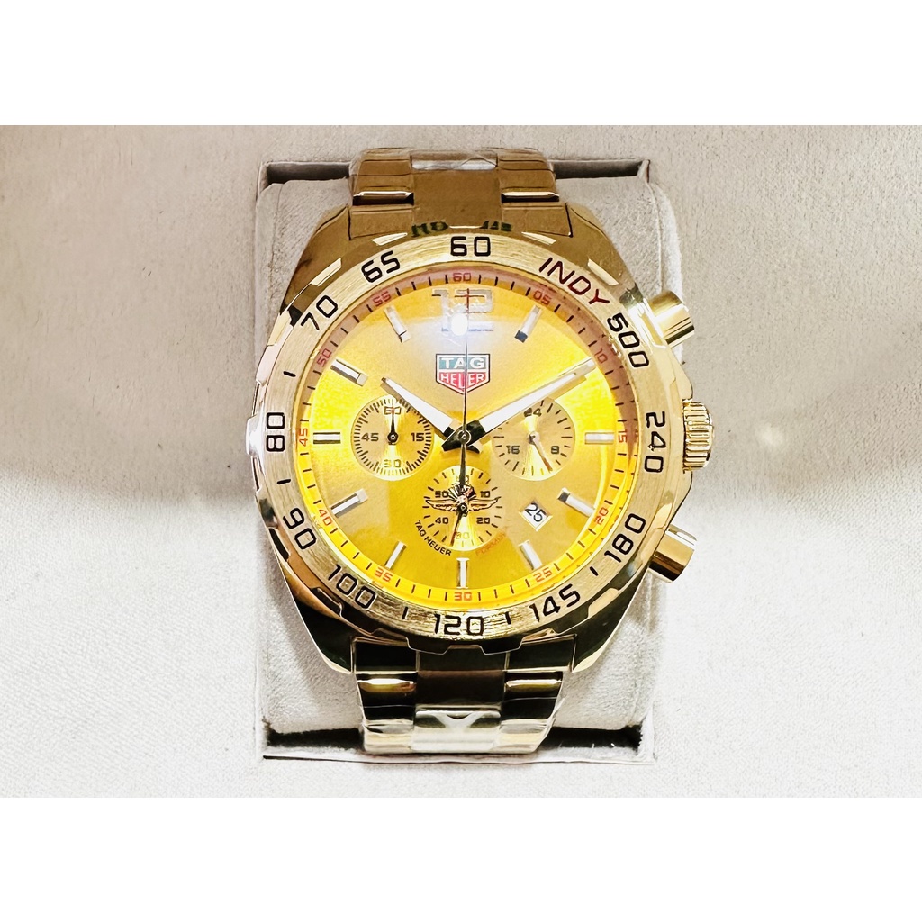 Rel gio 1 linha Tag Heuer F1 Pulseira de a o Dourado A prova d