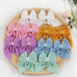 10Pcs/Set Meninas 4Inch Hair Pigtail Bows Elásticos Para Faixas De Cabelo Porta Bebês Acessórios