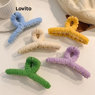 Lovito Grampos De Cabelo De Tricô De Dopamina Simples E Casuais Para Mulheres LFA10178