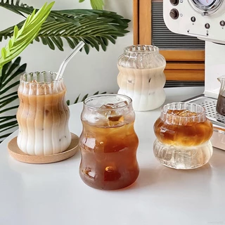 Copo De 530ml De Vidro Com Ondulação Copos Nervuras Para Bebidas