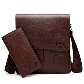 Mensageiro de ombro masculino Bag+Wallet Conjunto de duas peças
