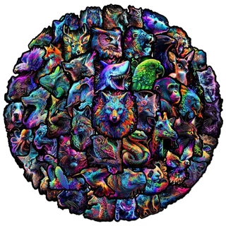 50PCS Neon Animais Selvagens Coloridos Adesivos De Grafite À Prova D'água Para Capacete De Bicicleta Decalques De Lápis LanLanStickersWorld