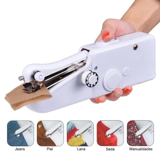 Mini Maquina de Costura Portátil a Pilha Couro Lã Jeans Manual de Mão