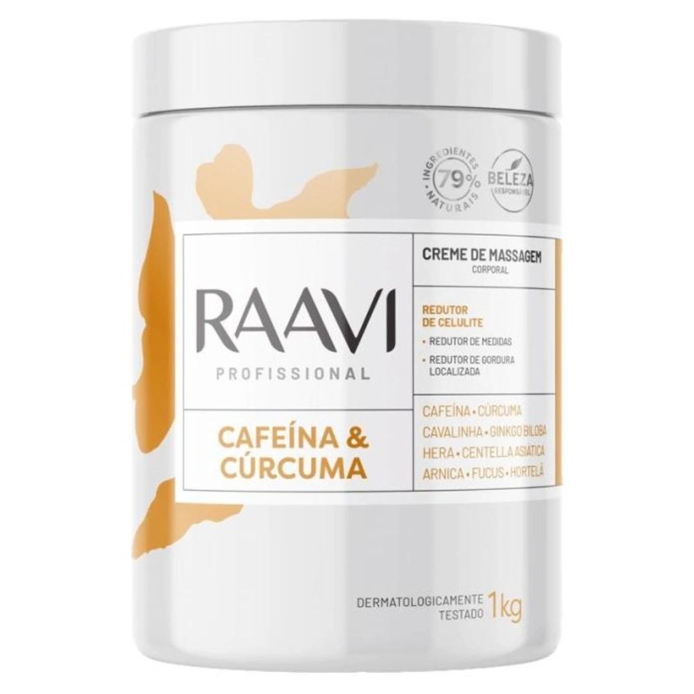 Imagem do produto Creme de Massagem Corporal Cafeína e Cúrcuma 1kg Raavi