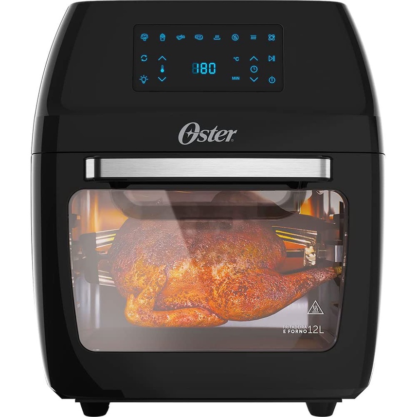 Fritadeira Elétrica Sem Óleo/Air Fryer Oster 2 Em 1 Black Inox 4