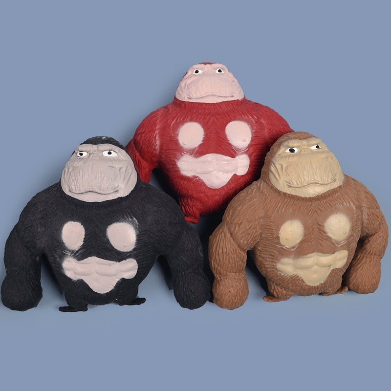 Brinquedo De Macaco Engraçado , Figura Para Crianças E Adultos , Gorila Esticada , Descomprimir Espremer O Estresse Toy , Stress Alívio Sensorial , Presente A Páscoa (TikTo