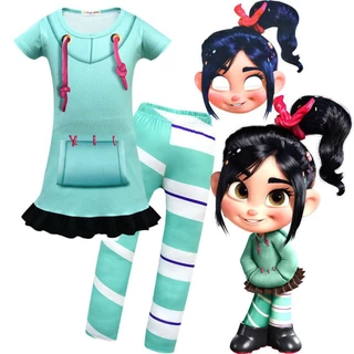 Wreck-It Ralph 2 Vanellope das mulheres por Schweetz Traje Cosplay com 61EK Saia e Calças