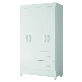 Guarda Roupas Solteiro 4 Portas 2 Gavetas Mobi Branco Flex Albatroz