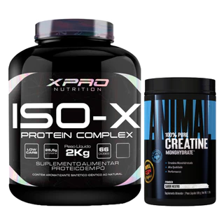 Kit Iso-X Protein Blend Complex 2k + Animal Creatine 500g em Oferta na Shopee