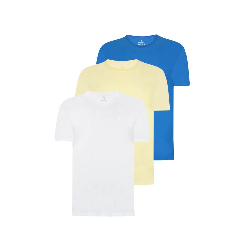Kit 3 Camisetas Masculinas Básicas Polo Wear Sortido